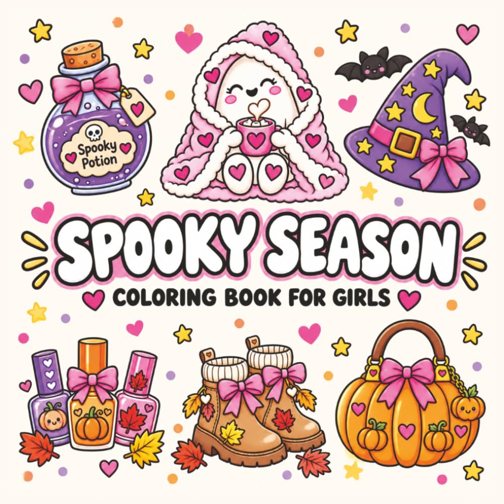 Spooky Season Coloring Book for Girls: Cute, Cozy & Bold Halloween Designs for Teens & Adults | Simple Pages to Relax and Unwind (Cute & Cozy Coloring Books) baixar livro de graça