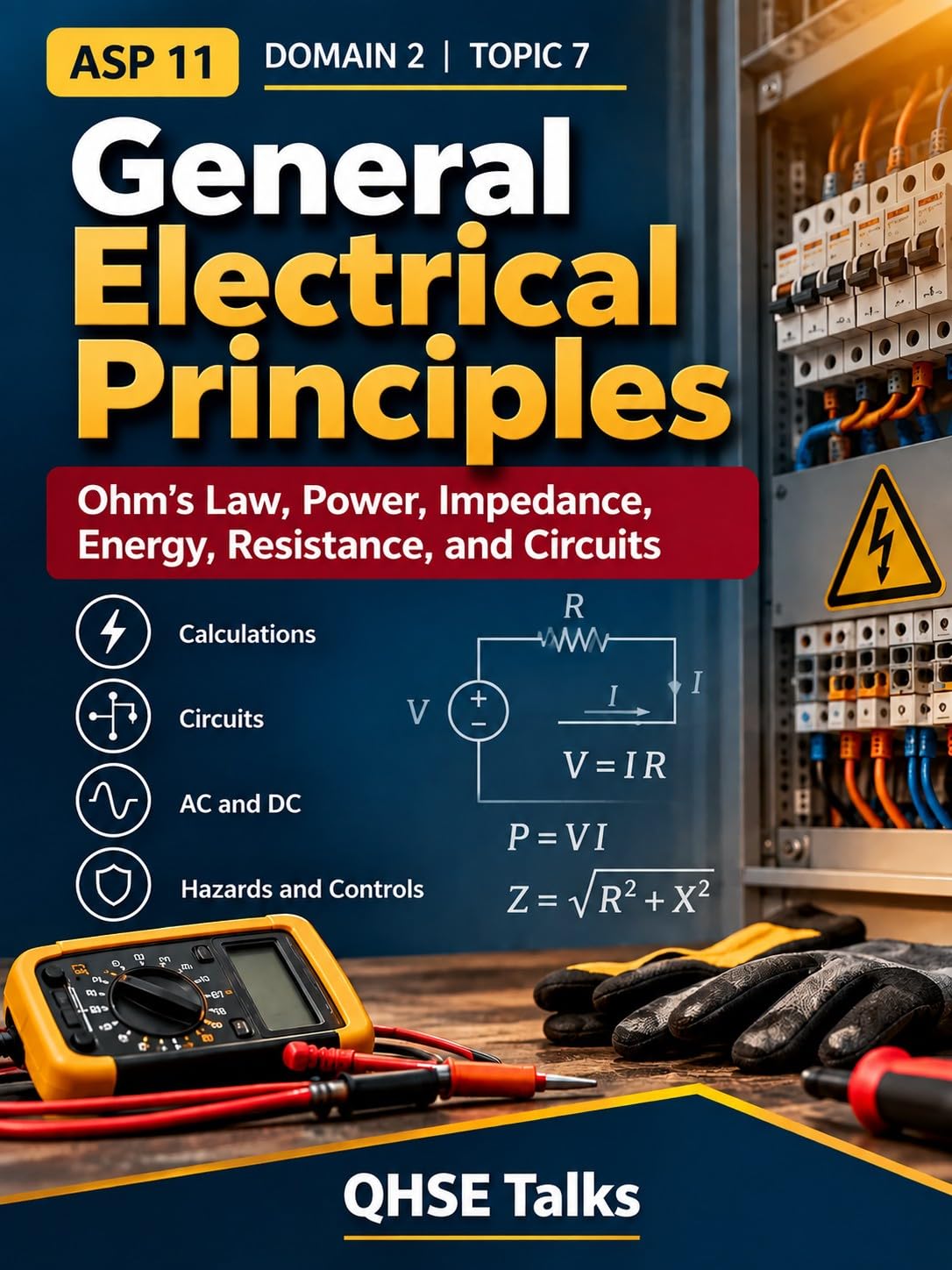 ler totalmente ASP 11 Domain 2 Topic 7: General Electrical Principles: Ohm’s Law, Power, Impedance, Energy, Resistance, Circuits, Electrical Hazards, and Protective Devices... Exam preparation Book 23) (English Edition)