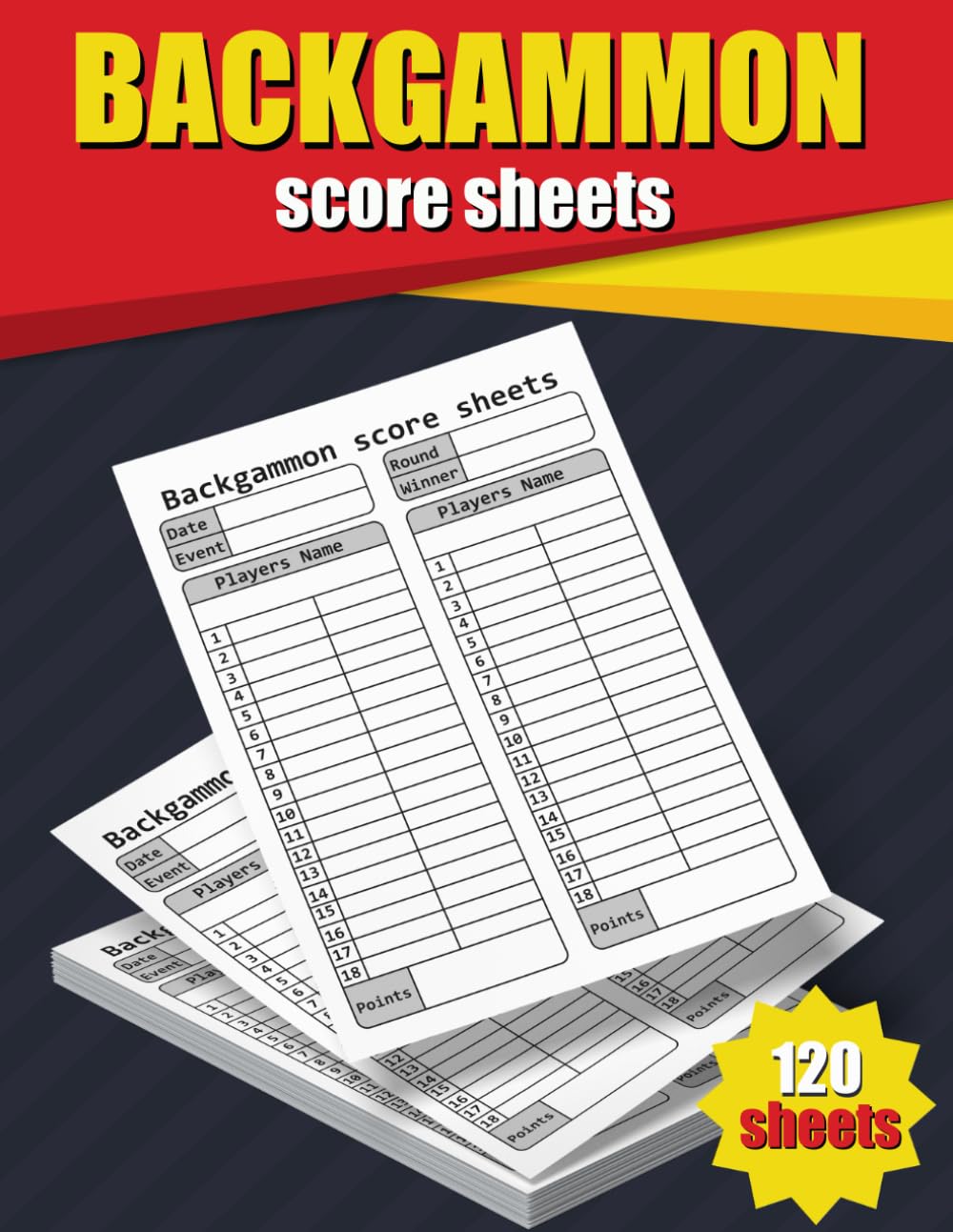 ler totalmente Backgammon Score Sheets: 120 Large Backgammon Blank Score Sheets Pads for Scorekeeping | Log Book for Record and Keep Track Wins, Losses, and Points Easily