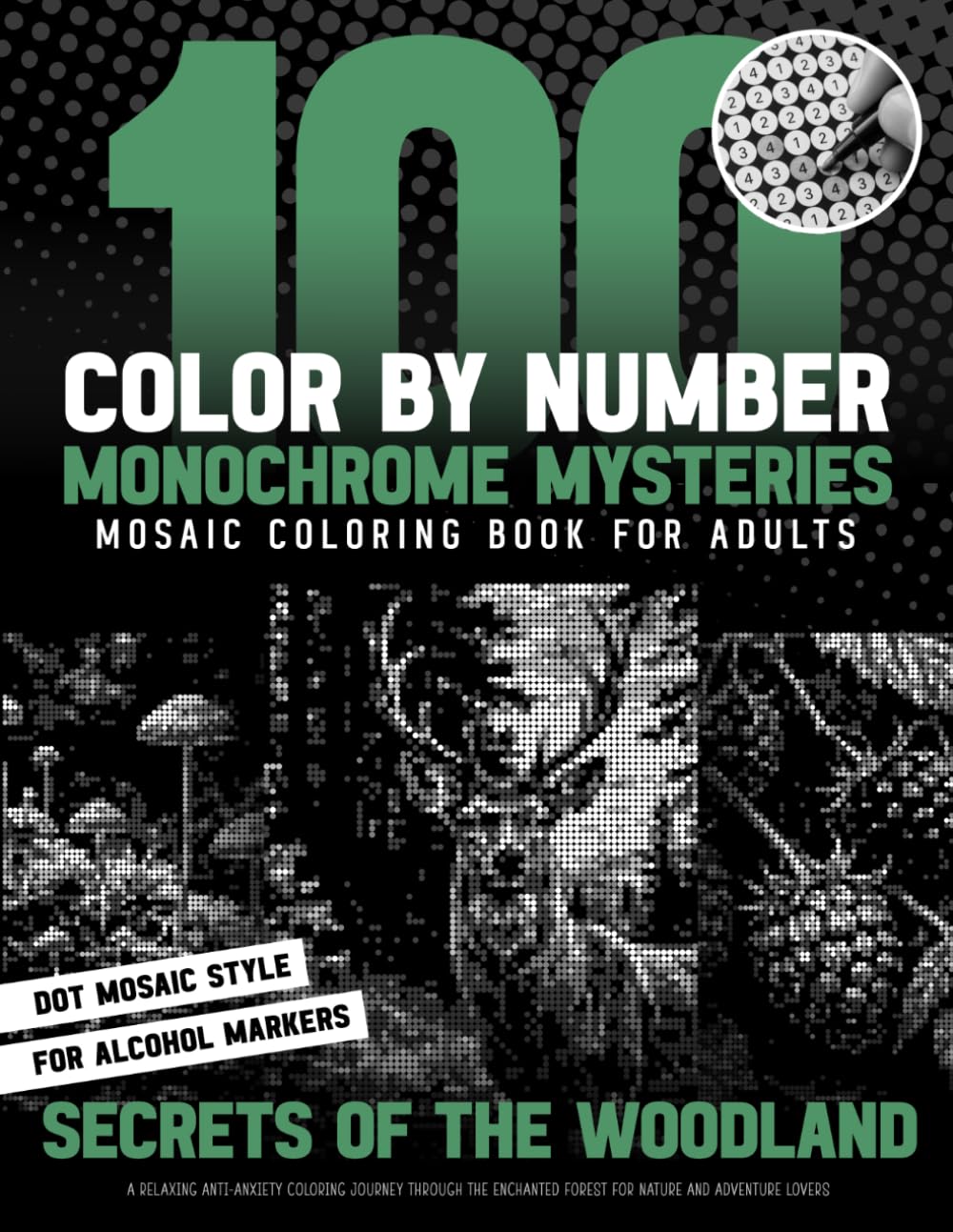 100 Color by Number Monochrome Mysteries - Mosaic Coloring Book for Adults - Secrets Of The Woodland: A Relaxing Anti-Anxiety Coloring Journey Through... Lovers (Inqa’s Monochrome Mysteries) baixar livro de graça
