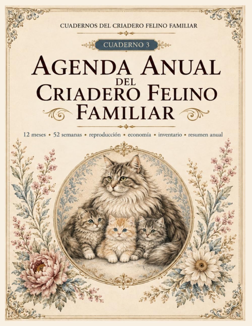 ler totalmente Gestión del Criadero Felino Familiar. Cuaderno 3. Agenda anual del criadero felino familiar.: 12 meses | 52 semanas | Reproducción | Economía | Inventario (Spanish Edition)