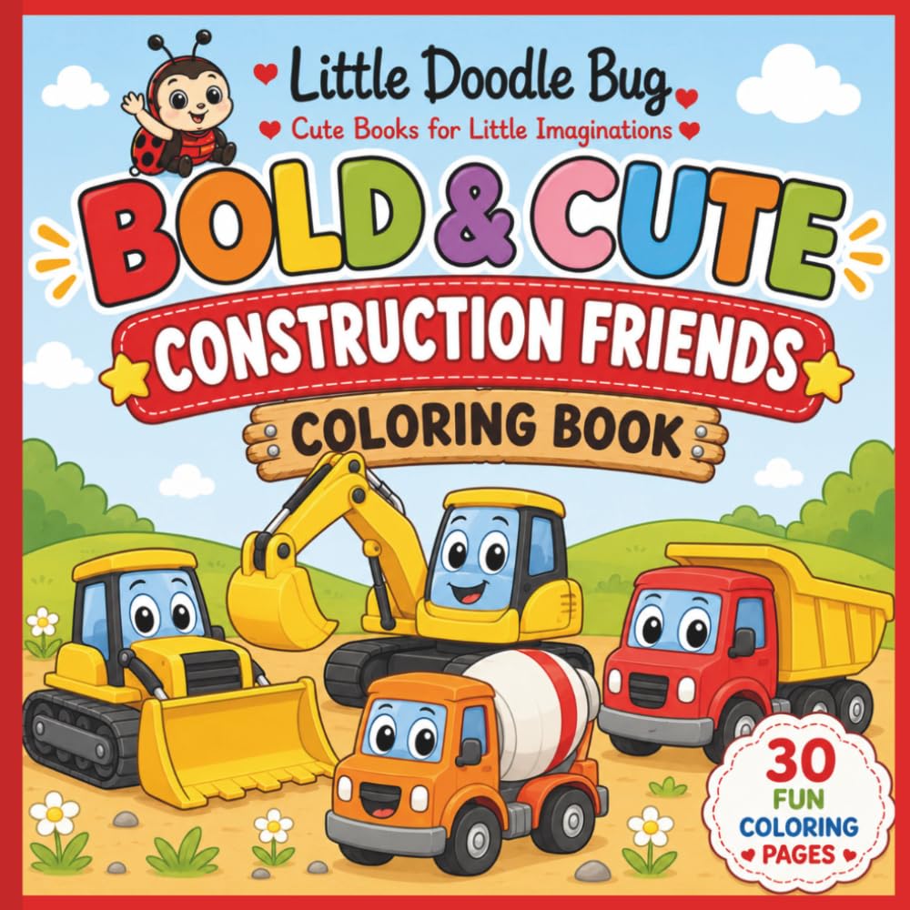 Bold & Cute Construction Friends: Bold and Easy Construction Friends Coloring Book for Kids Ages 2-8: Cute Construction Friends with Simple Designs,... Big Pictures for Toddlers and Preschoolers baixar livro de graça