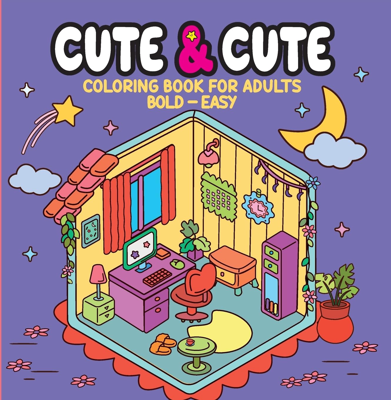 Cute & Cute Coloring Book for Adults - Bold Easy - Livro de Colorir Adulto baixar o livro de graça