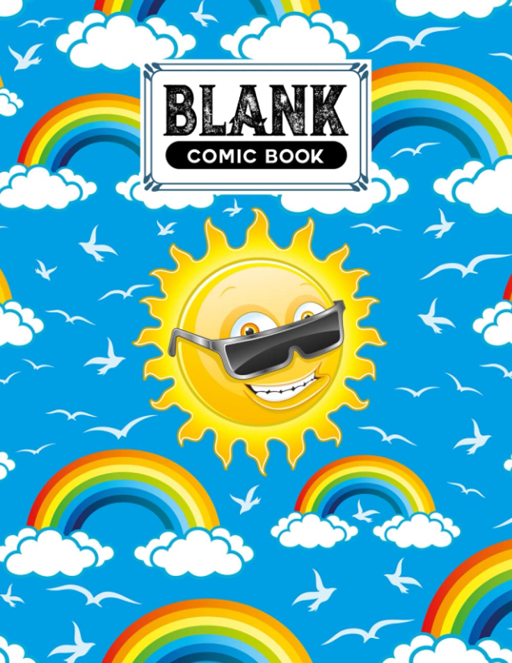 ler totalmente Blank Comic Book: Rainbows Sky Cover, Create Your Own Story, Journal, Notebook, Sketchbook for Kids and Adults, 120 Pages - Size 8.5" x 11" Notebook by Jakob Block