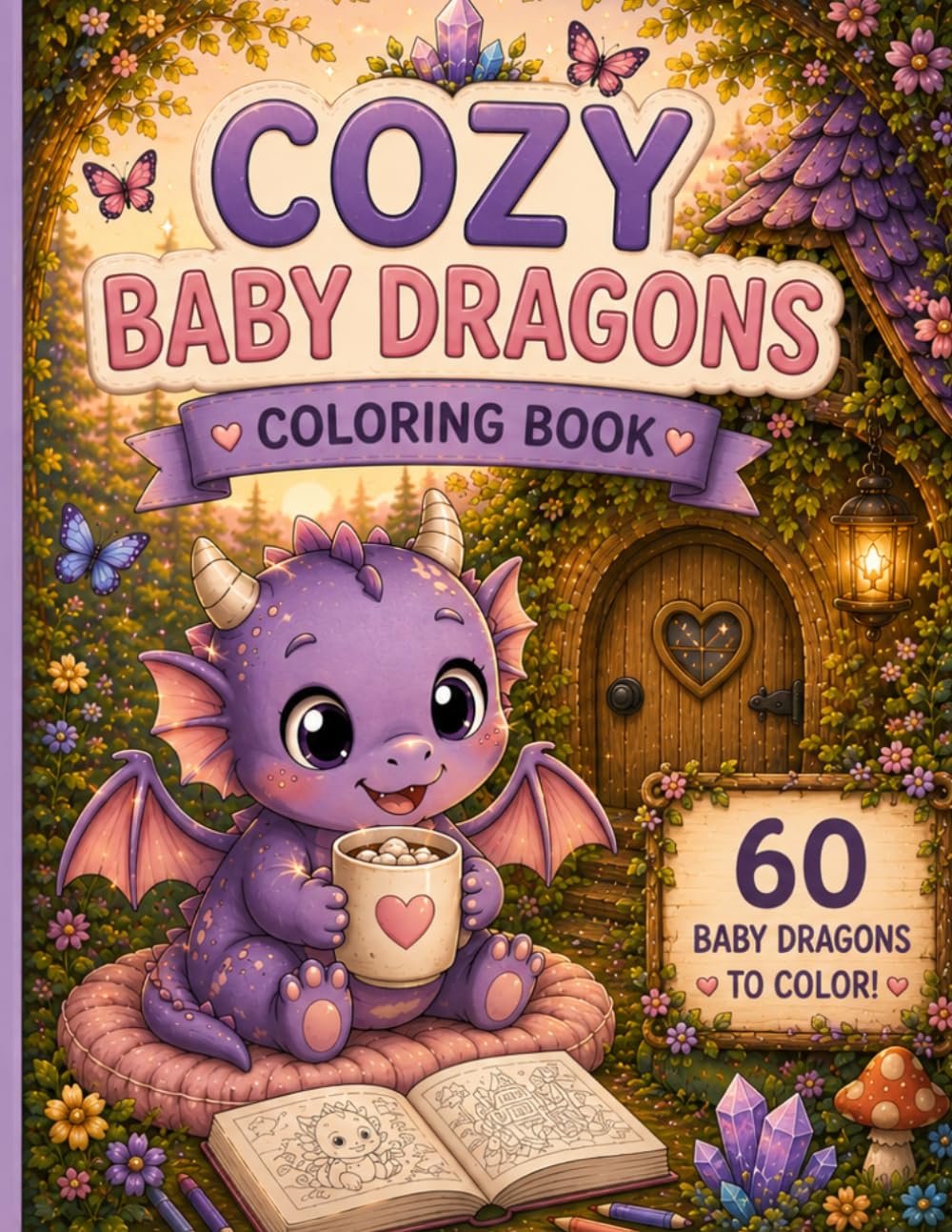 Cozy Baby Dragons Coloring Book: 60 Adorable Cozy Dragon Coloring Pages for Relaxation and Creativity: Cute Fantasy Dragons, Magical Forests, Cozy... and Relaxation for Adults and Teens baixar o livro de graça