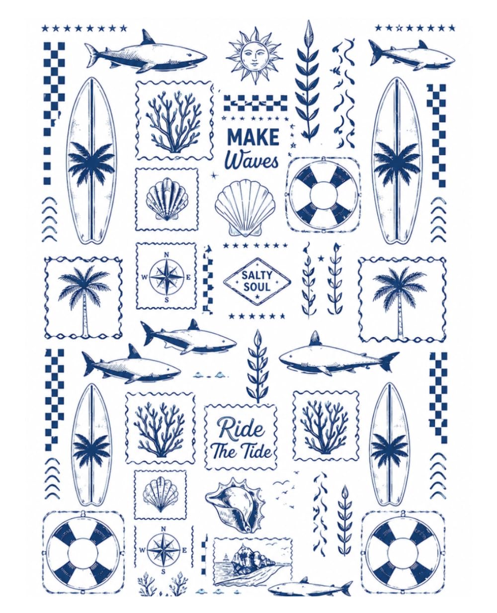 Coastal Surf Summer Beach Ocean Theme Journal Marine Biology Aesthetic College Ruled Notebook for Writing Note Taking: Navy Blue and White Salty Soul... Cute Gifts & Stationery for Women, Girls baixar livro de graça