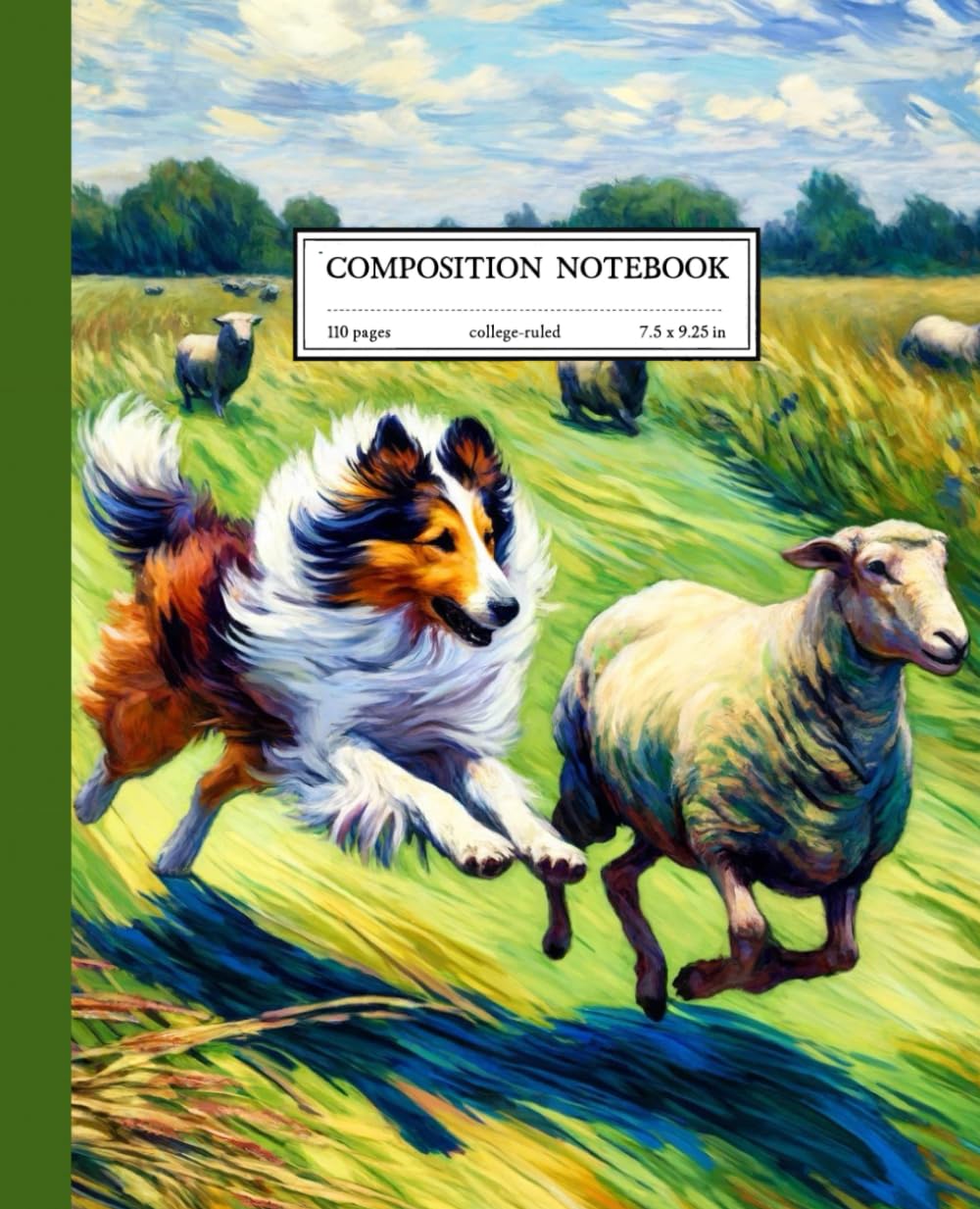 ler totalmente Composition Notebook: Rough Collie Edition, 110 Pages, College-Ruled, Durable Soft-Cover, Classic 7.5 x 9.25 size.
