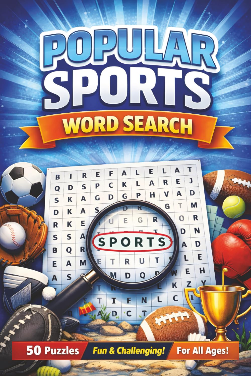 ler totalmente Popular Sports Word Search: Word Search Puzzle with Easy to Read Large Print about Popular Sports and Games including Basketball, Baseball, Football, Soccer, and many more.