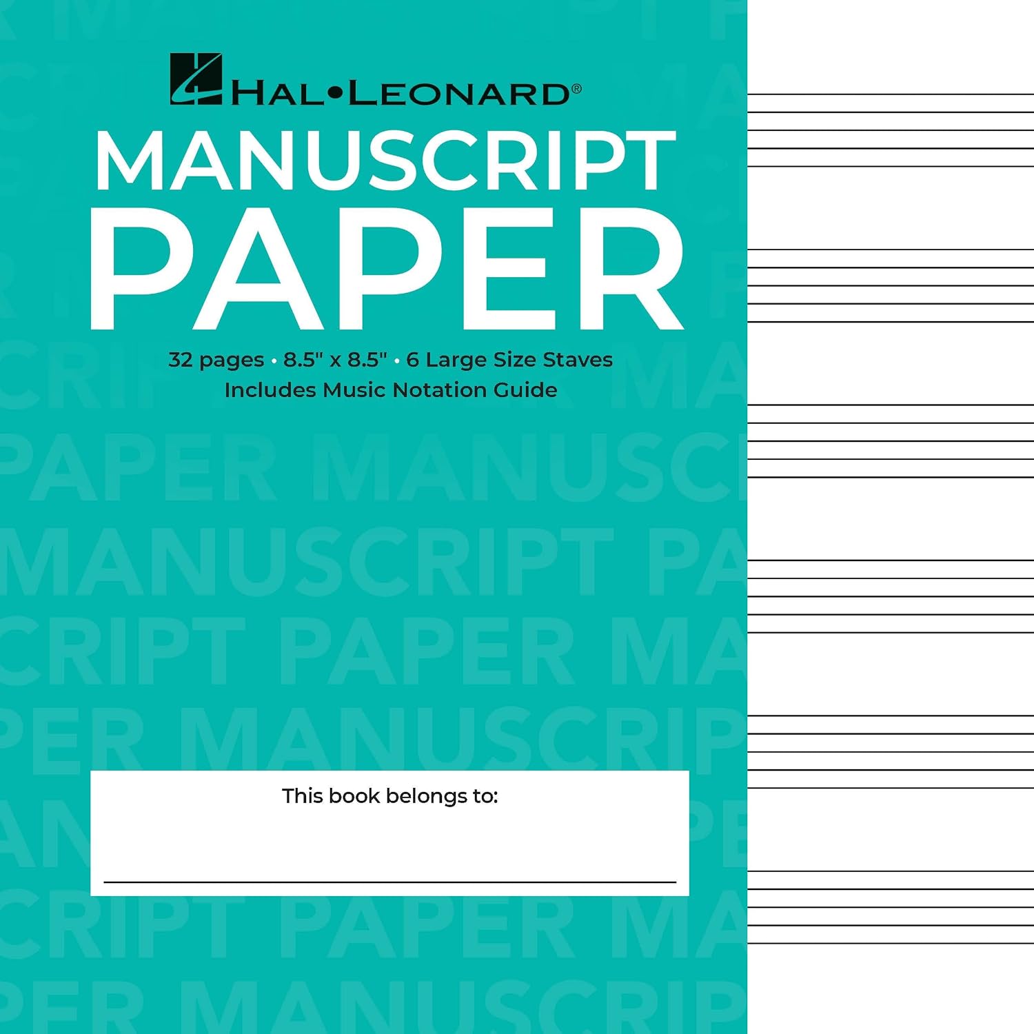 Wide Staff Manuscript Paper (Aqua Cover) Wire Bound Music Composition Notebook for Students and Composers 6 Large Staves Per Page with Music Notation Guide Blank Sheet Music Book for Musicians baixar o livro de graça