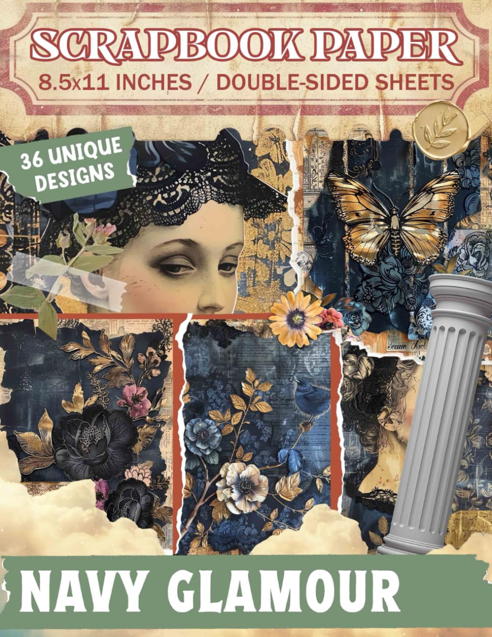 Navy Glamour: Beautiful Navy-Toned Designs for Junk Journals, Collage Art, and Creative Crafts baixar o livro de graça