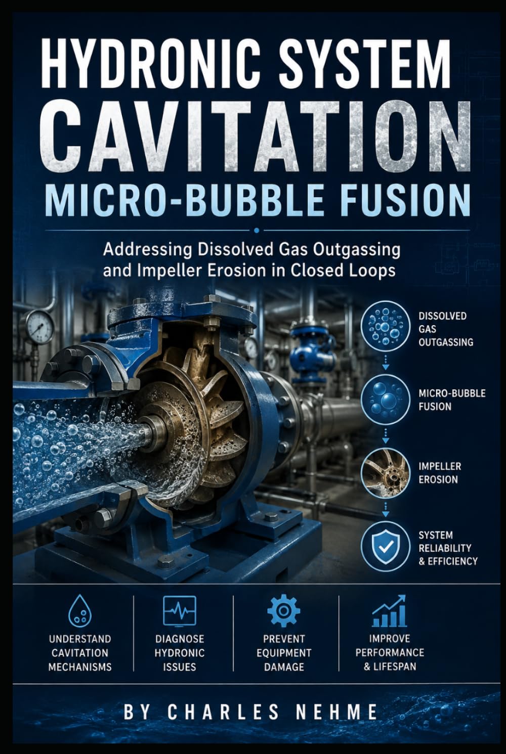 Hydronic System Cavitation Micro-Bubble Fusion: Addressing Dissolved Gas Outgassing and Impeller Erosion in Closed Loops