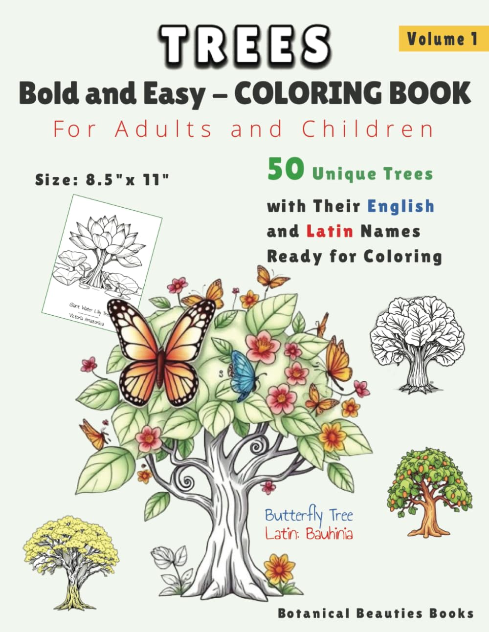Trees Bold and Easy Coloring Book: Featuring 50 Beautiful Tree Flowers. Stress Relief Activity Book for Adults and Kids with Bold, Easy, Relaxing... Illustrations in Big Designs (French Edition) baixar livro de graça