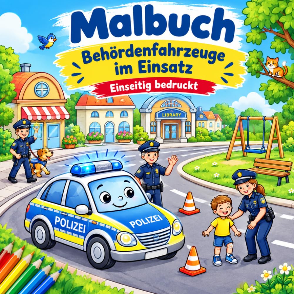 ler totalmente Malbuch: Behördenfahrzeuge (German Edition)