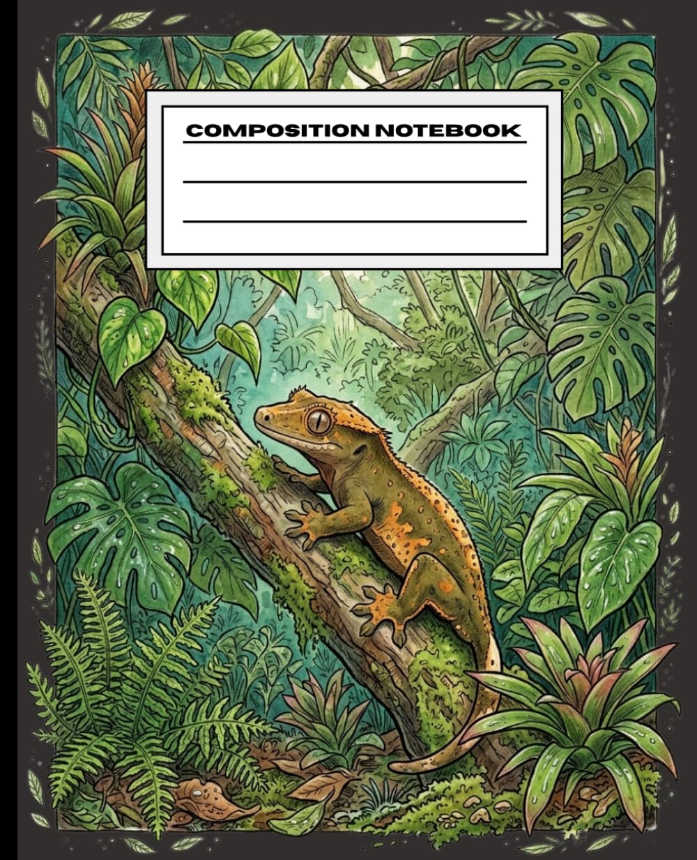 Crested Gecko Habitat Composition Notebook: Wide Ruled Lined for School, Notes & Writing – Reptile Lover Gift baixar livro de graça