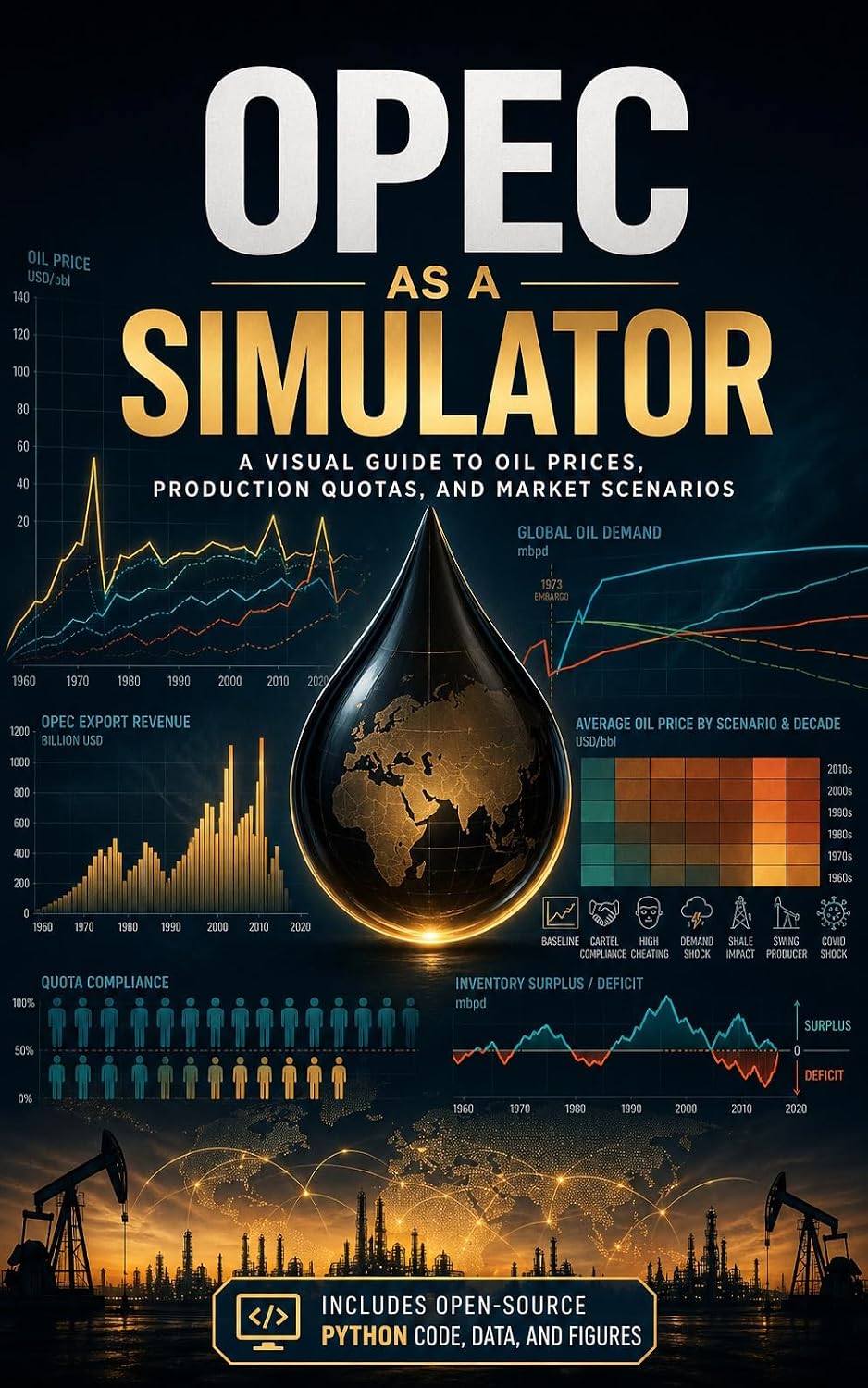 ler totalmente OPEC as a Simulator: A Visual Guide to Oil Prices, Quotas, Revenue, Shocks, Compliance, Market Share, and Energy Geopolitics (English Edition)