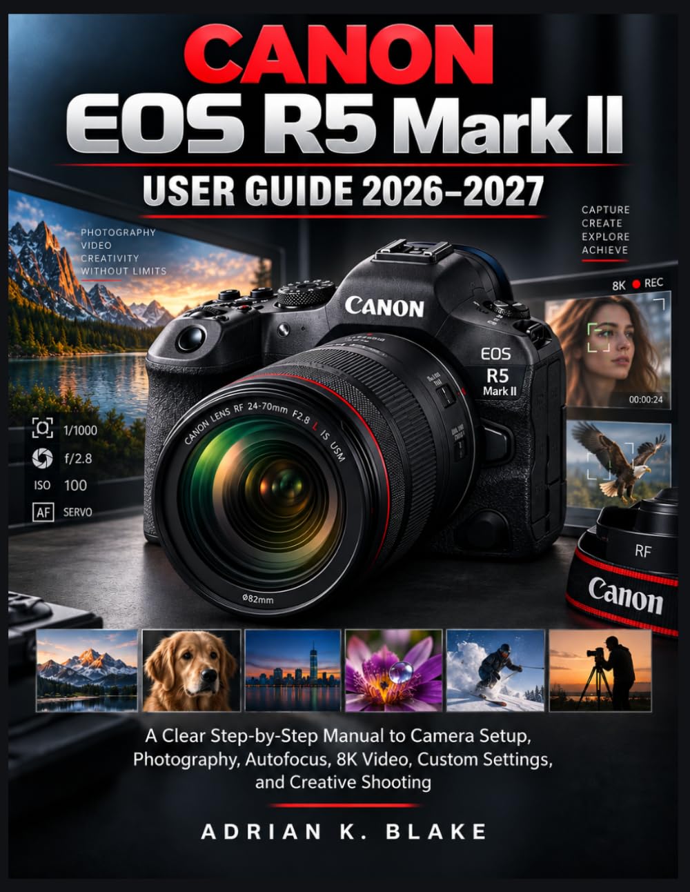 ler totalmente Canon EOS R5 Mark II User Guide 2026-2027: A Clear Step-by-Step Manual to Camera Setup, Photography, Autofocus, 8K Video, Custom Settings, and Creative Shooting