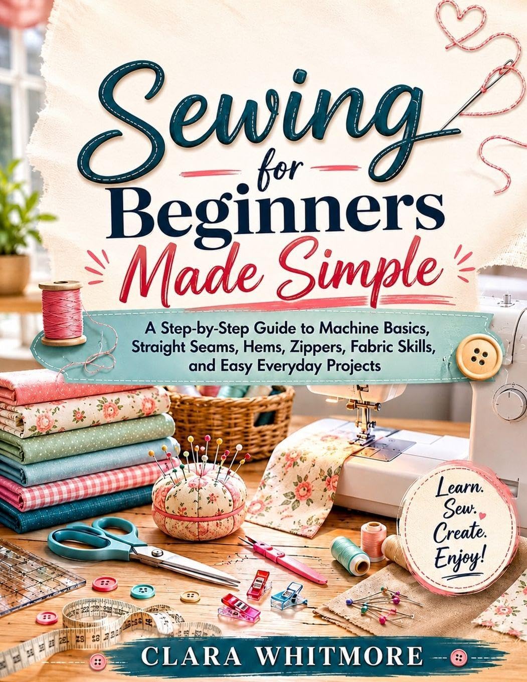 Sewing for Beginners Made Simple: A Step-by-Step Guide to Machine Basics, Straight Seams, Hems, Zippers, Fabric Skills, and Easy Everyday Projects baixar o livro de graça