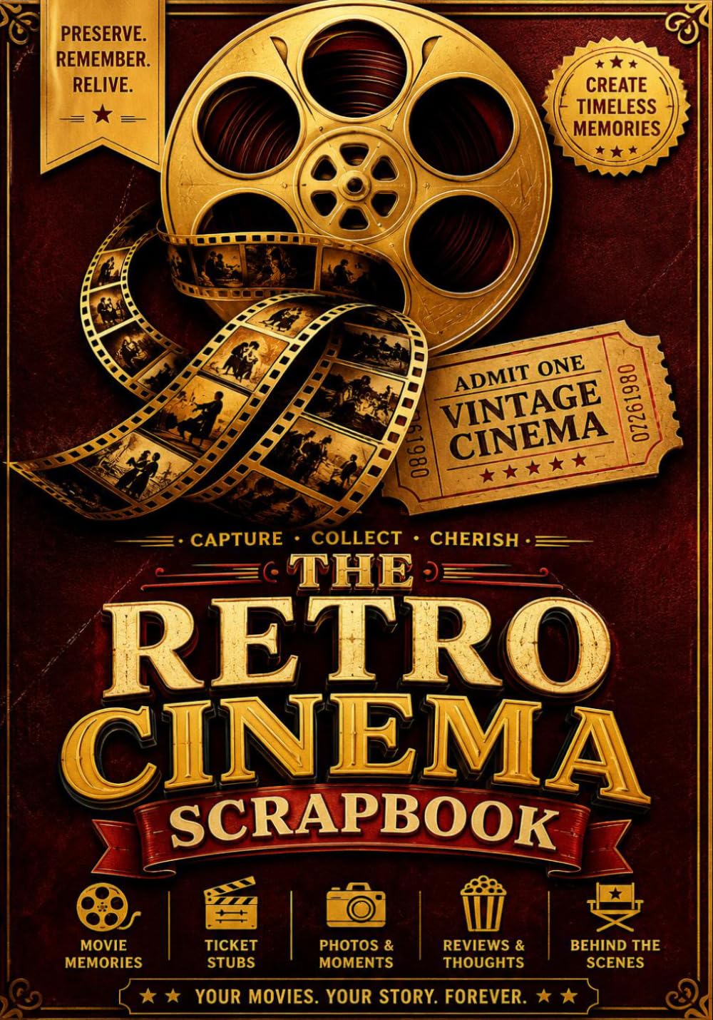capítulo por capítulo baixar The Retro Cinema Scrapbook: A Guided Movie Log & Keepsake Journal for Film Lovers — Vintage Ticket Stub Diary, Watchlist Planner, Scrapbook Prompts &... Cinephiles, Movie Buffs & Classic Cinema Fans