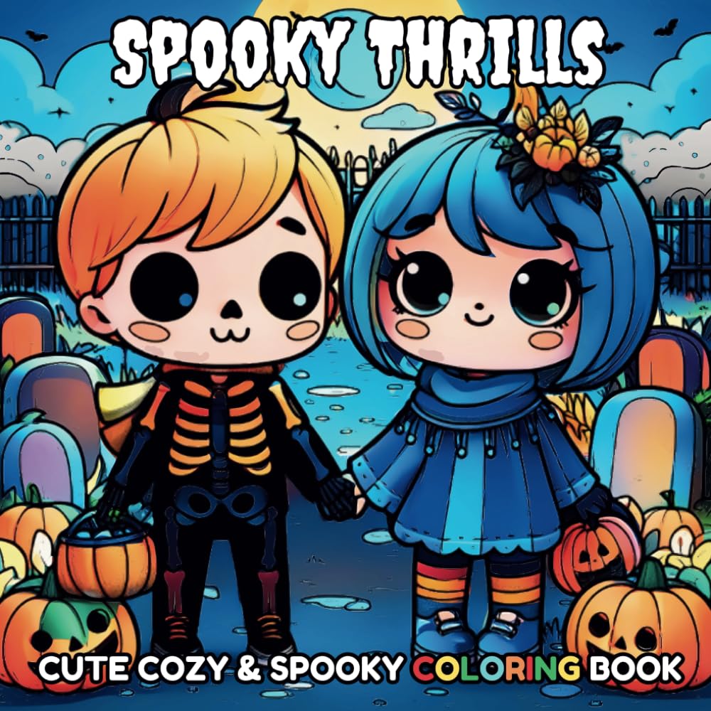ler totalmente Spooky Thrills: Cute Cozy and Spooky Coloring Book: Hygge-Inspired Designs for Relaxation Perfect for Adults & Teens