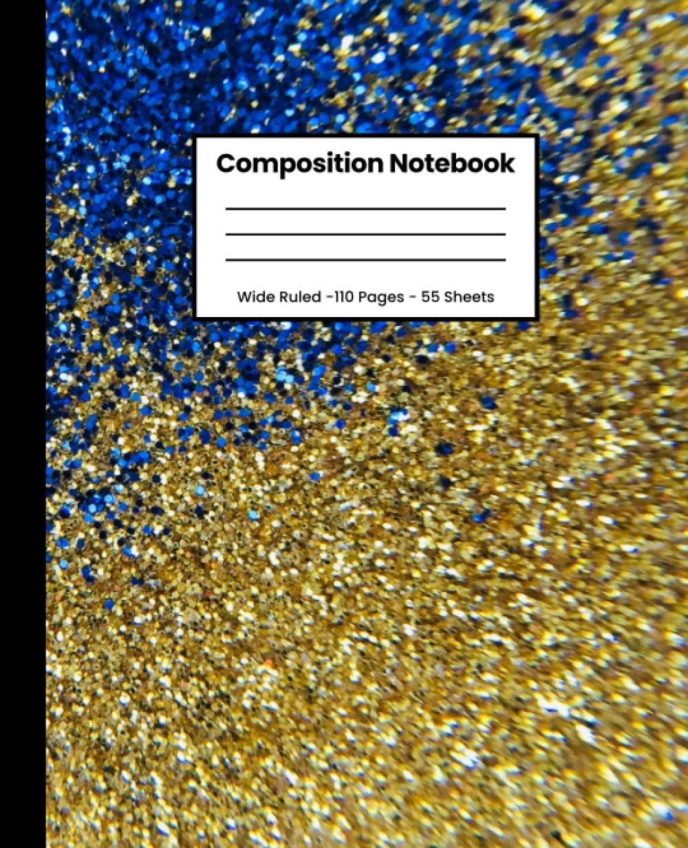 capítulo por capítulo baixar Gold Blue Glitter Composition Notebook: Wide Ruled Notebook for School, Notebook for Kids, Teens, and Adults, 110 Pages 7.5X9.25 Inches
