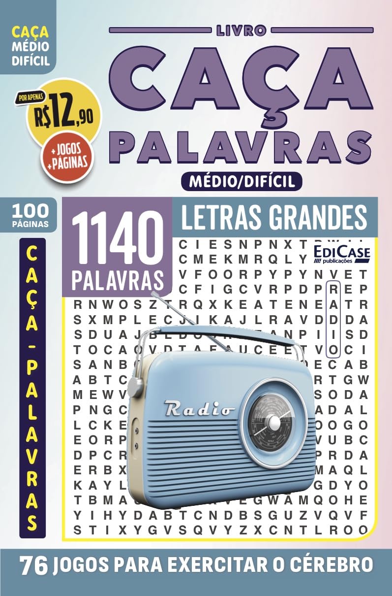 ler totalmente Livro Caça-Palavras 94 + Lápis de Brinde: Nível Médio/ Difícil - 76 Jogos para exercitar o cérebro