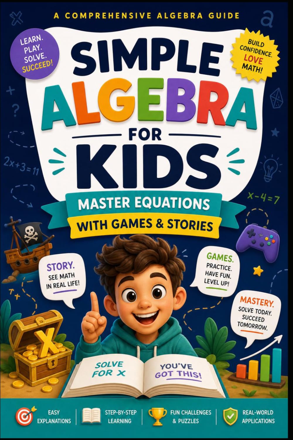 Simple Algebra for Kids: Master Equations with Games & Stories (The Intellectual Child Series)