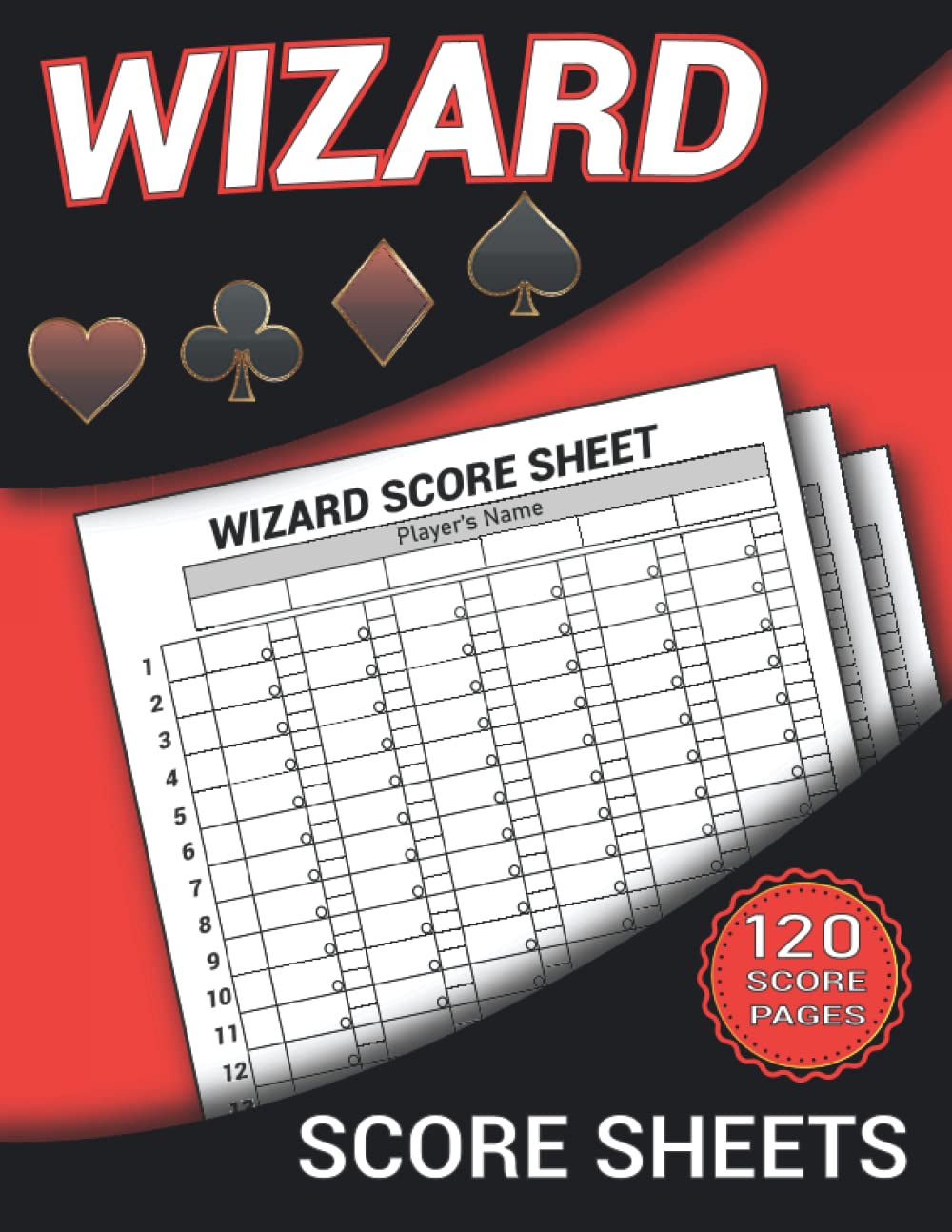 ler totalmente Wizard Score Sheets: 120 Large Score Pads for Scorekeeping, Wizard Card Game Score Sheets, Wizard Score Pads with Size 8.5 x 11 inches