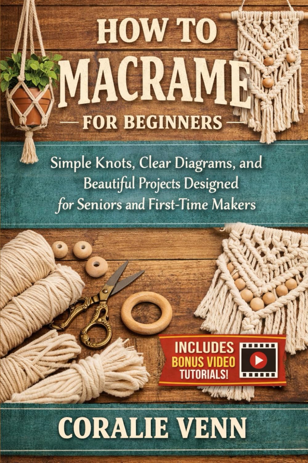 ler totalmente EVERYDAY MACRAME FOR BEGINNERS: Simple Knots, Clear Diagrams, and Beautiful Projects Designed for Seniors Over 50 and First-Time Makers.