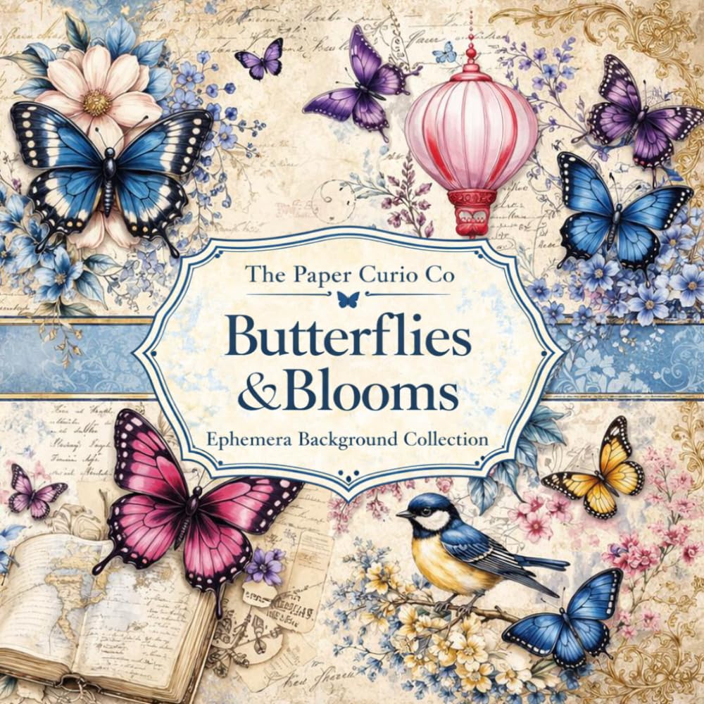 ler totalmente Butterflies & Blooms Ephemera Background Collections: Cut Out and Collage Art for Junk Journaling Scrapbooks Cardmaking and Mixed Media Art