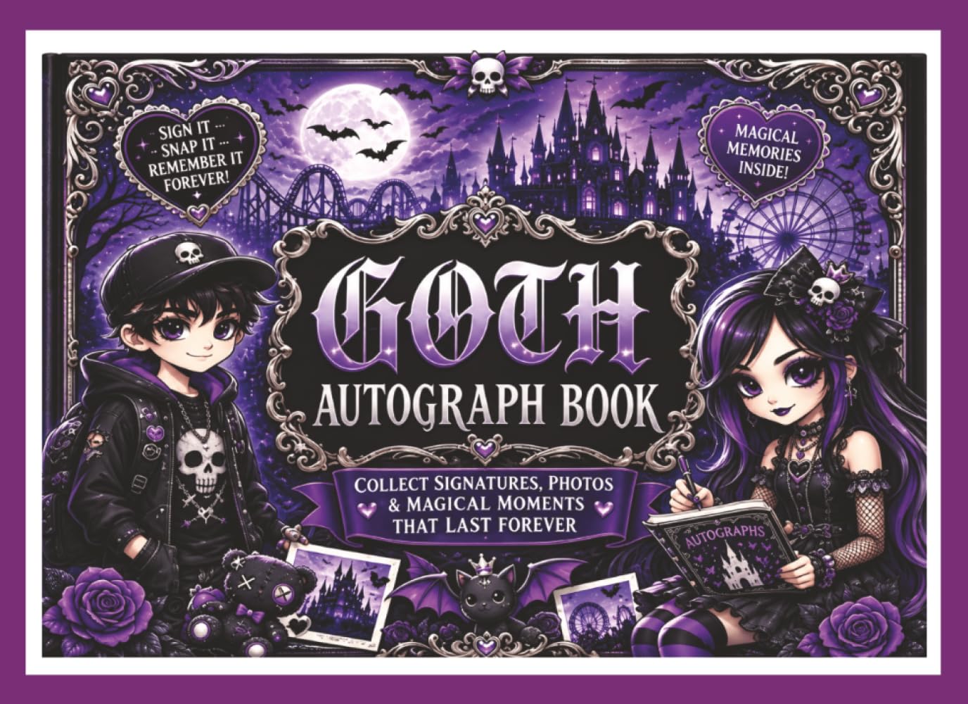 capítulo por capítulo baixar Cute Autograph Book: A Gothic Keepsake Gift for Goths to Capture Signatures and Photos of Magical Theme Park Adventures, Events, Music Festivals, Sport Occasions