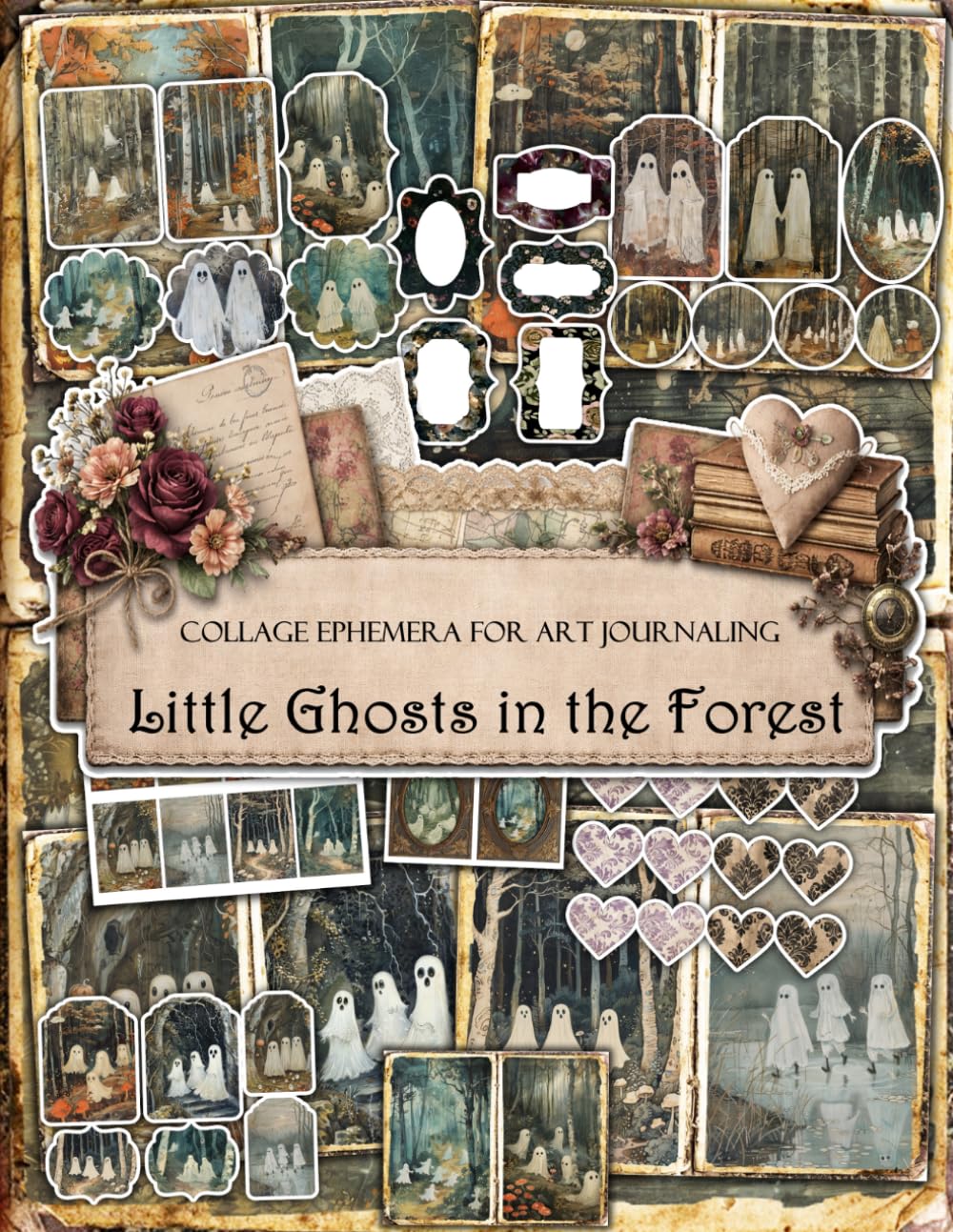 Little Ghosts in the Forest Ephemera Book: Junk Journal Papers, ATC Cards, Tags, Frames, Labels & Cut-Out Elements for Scrapbooking, Collage Art and Paper Crafts baixar o livro de graça