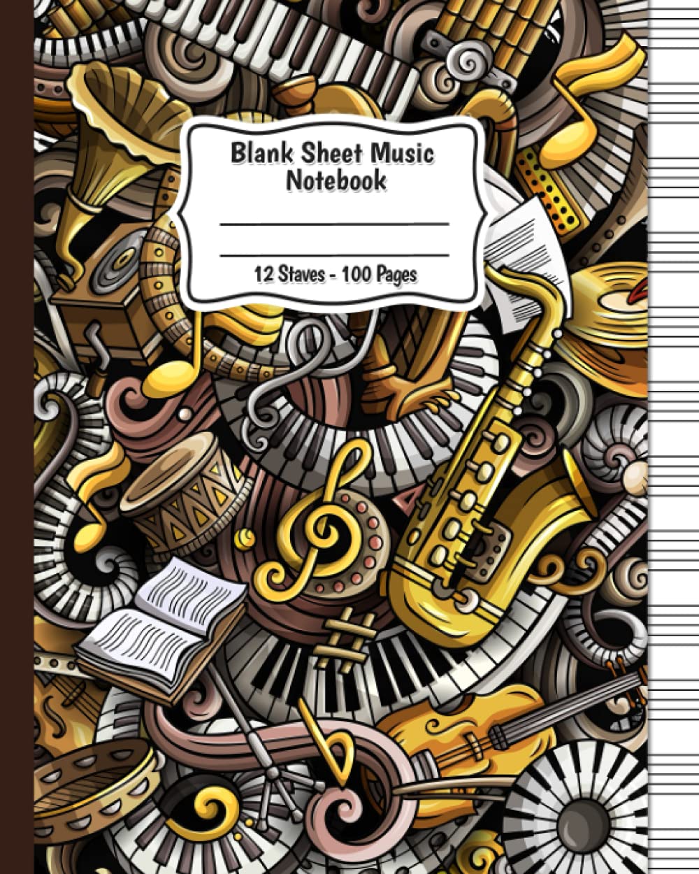 ler totalmente Blank Sheet Music Notebook: Manuscript Paper with Basic Music Theory Guide - Staff Paper - Musicians Notebook - Songwriting Paper (100 Pages – 12 Staves per page)