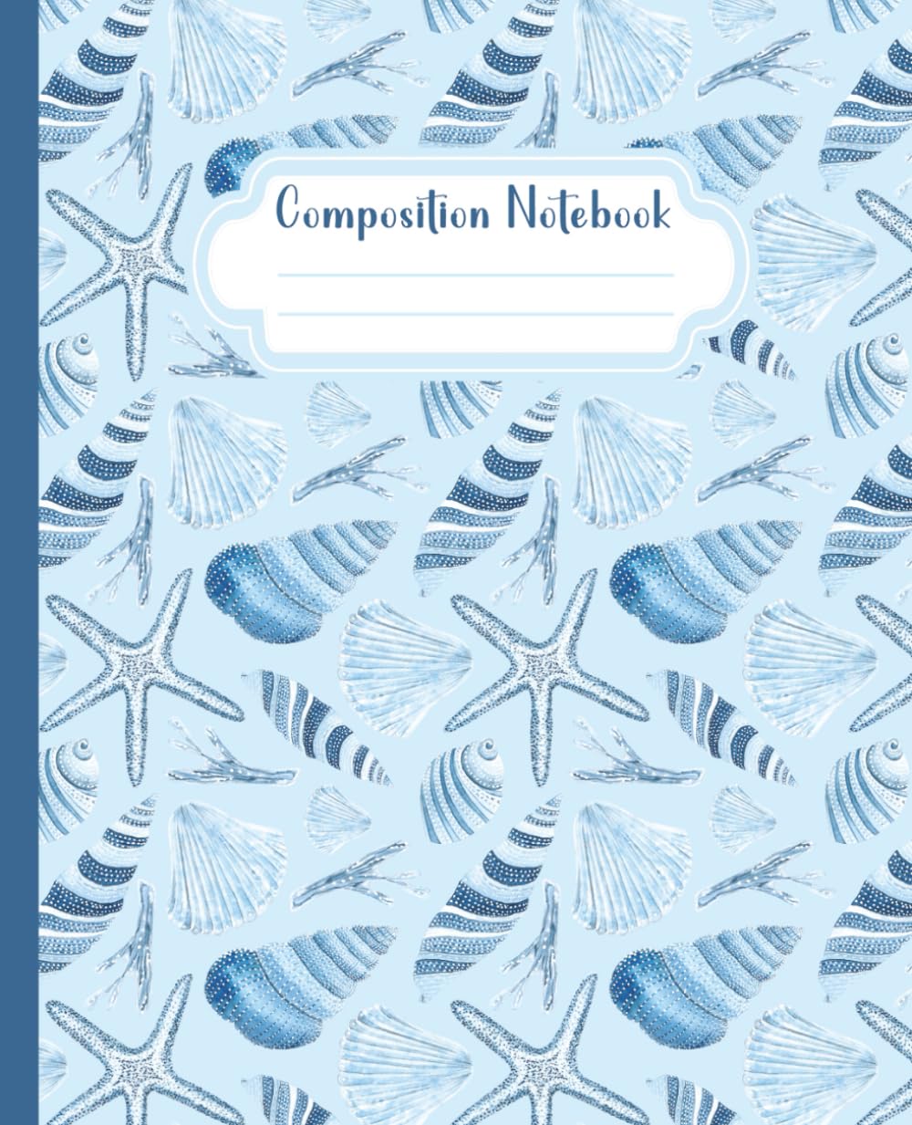 ler totalmente Composition Notebook: Blue Seashell Botanical Illustration | 7.5" x 9.25” College Ruled Cute Ocean Aesthetic Journal with 120 Pages for boys, girls, teens and adults | Seaside Collection