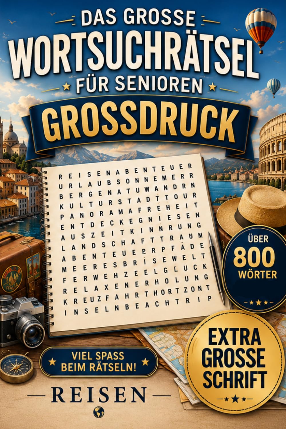 Wortsuchrätsel für Senioren – Reisen entdecken: XXL Großdruck Rätselbuch mit über 800 Wörtern rund um Urlaub, Länder, Städte, Meer, Berge, Ausflüge und schöne Reiseerinnerungen (German Edition) baixar o livro de graça