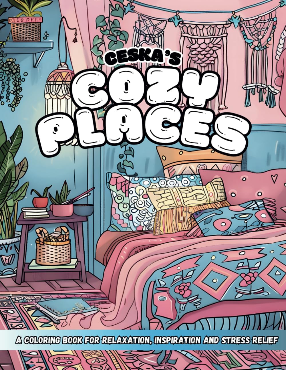 ler totalmente Ceska's Cozy Places Coloring Book for Adults & Teens: Coloring Book for stress relief - Home Space Furniture