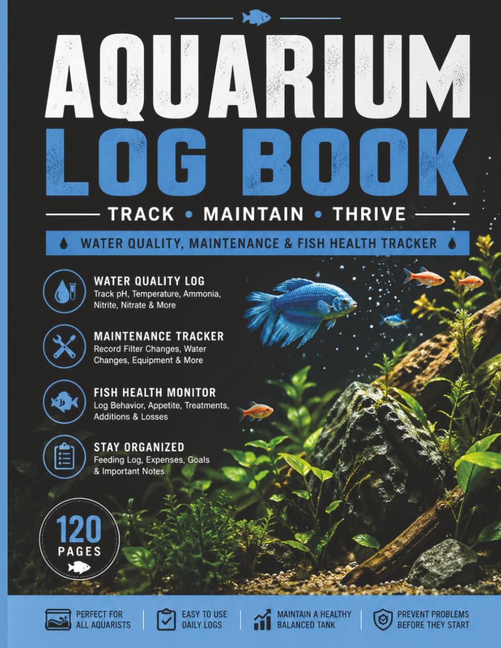Aquarium Log Book: Fish Tank Maintenance Journal for Tracking Water Quality, pH, Temperature, Ammonia, Nitrate, Nitrite, Cleaning Schedule, Fish Health & Aquarium Care baixar o livro de graça