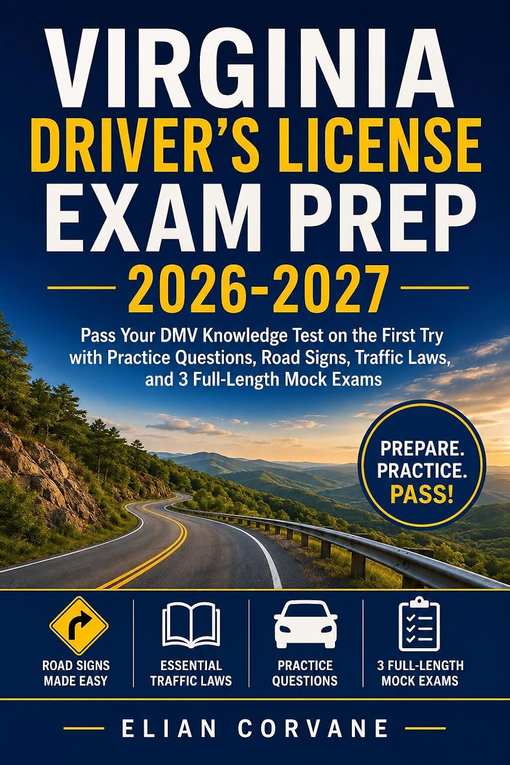 capítulo por capítulo baixar Virginia Driver’s License Exam Prep 2026-2027: Pass Your DMV Knowledge Test on the First Try with Practice Questions, Road Signs, Traffic Laws, and 3 Full-Length Mock Exams (English Edition)