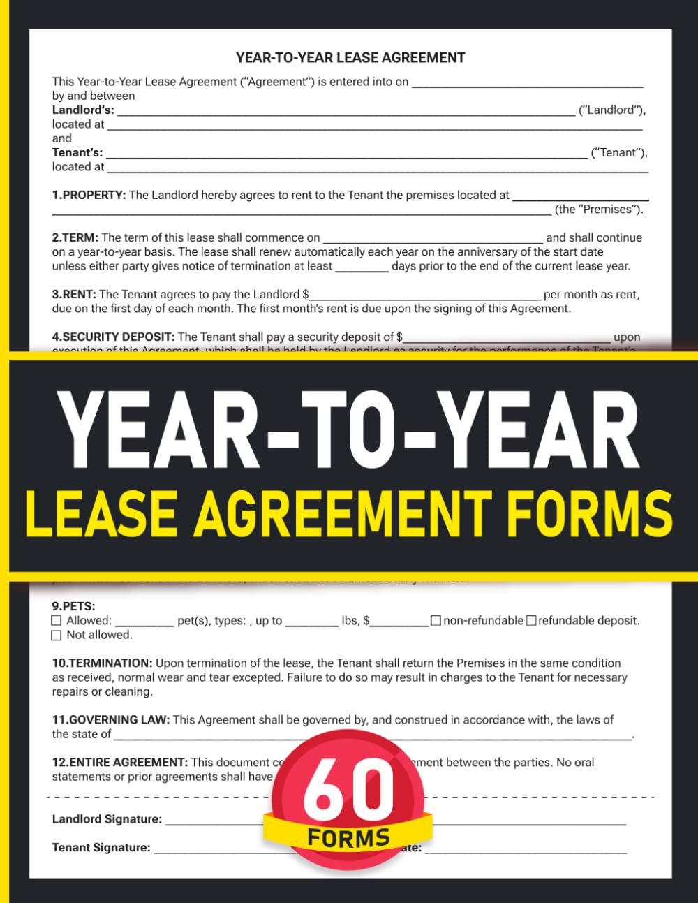 capítulo por capítulo baixar Year-to-Year Lease Agreement Forms: Yearly Rental Contract Between Landlord and Tenant | 120 Pages.