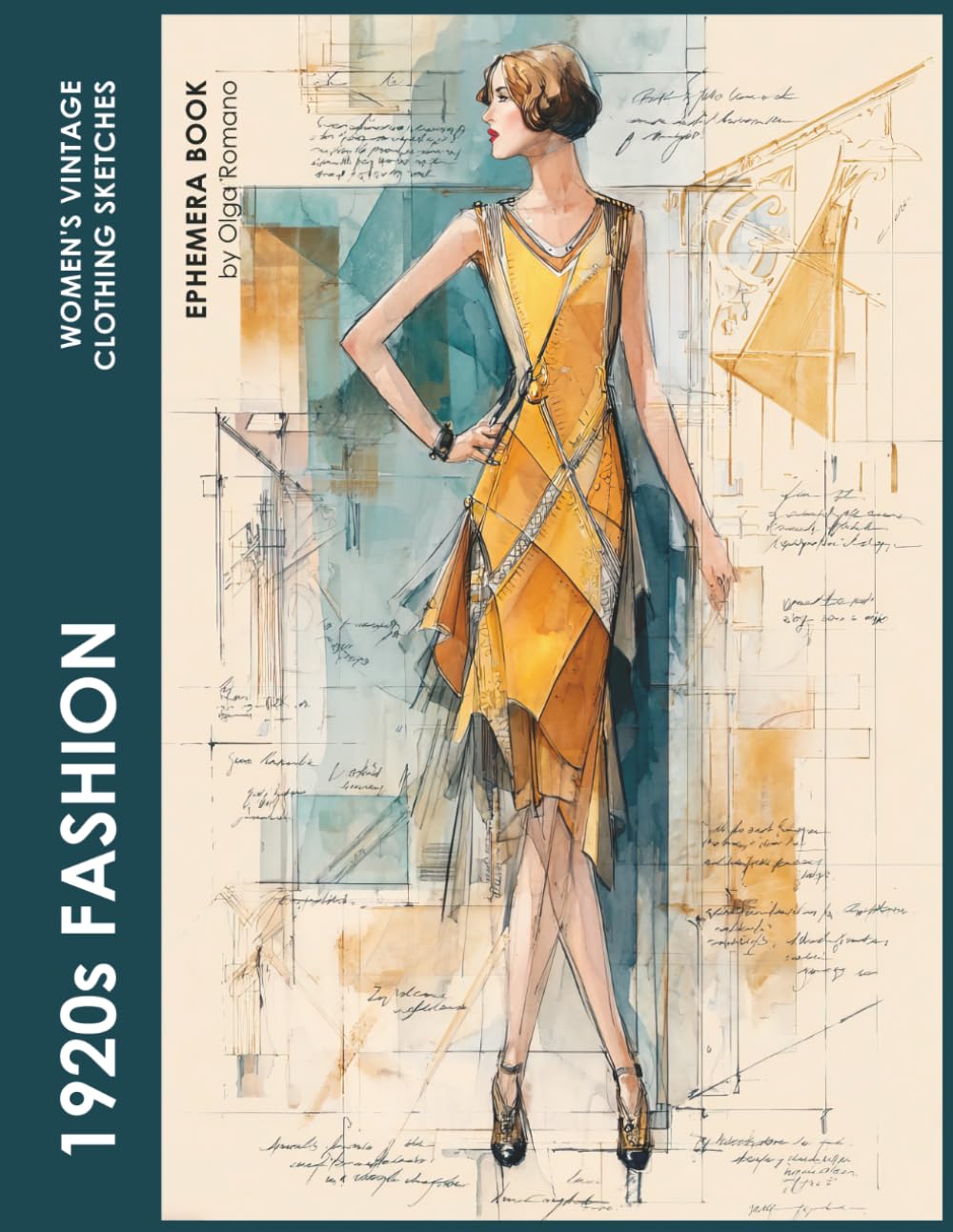 ler totalmente 1920s Fashion Women's Vintage Clothing Sketches Ephemera Book: Art Deco Flapper Style | 20 Folding Pages for Junk Journals + 40 ATC Cards + 40 Bookmarks | Single-Sided Sheets