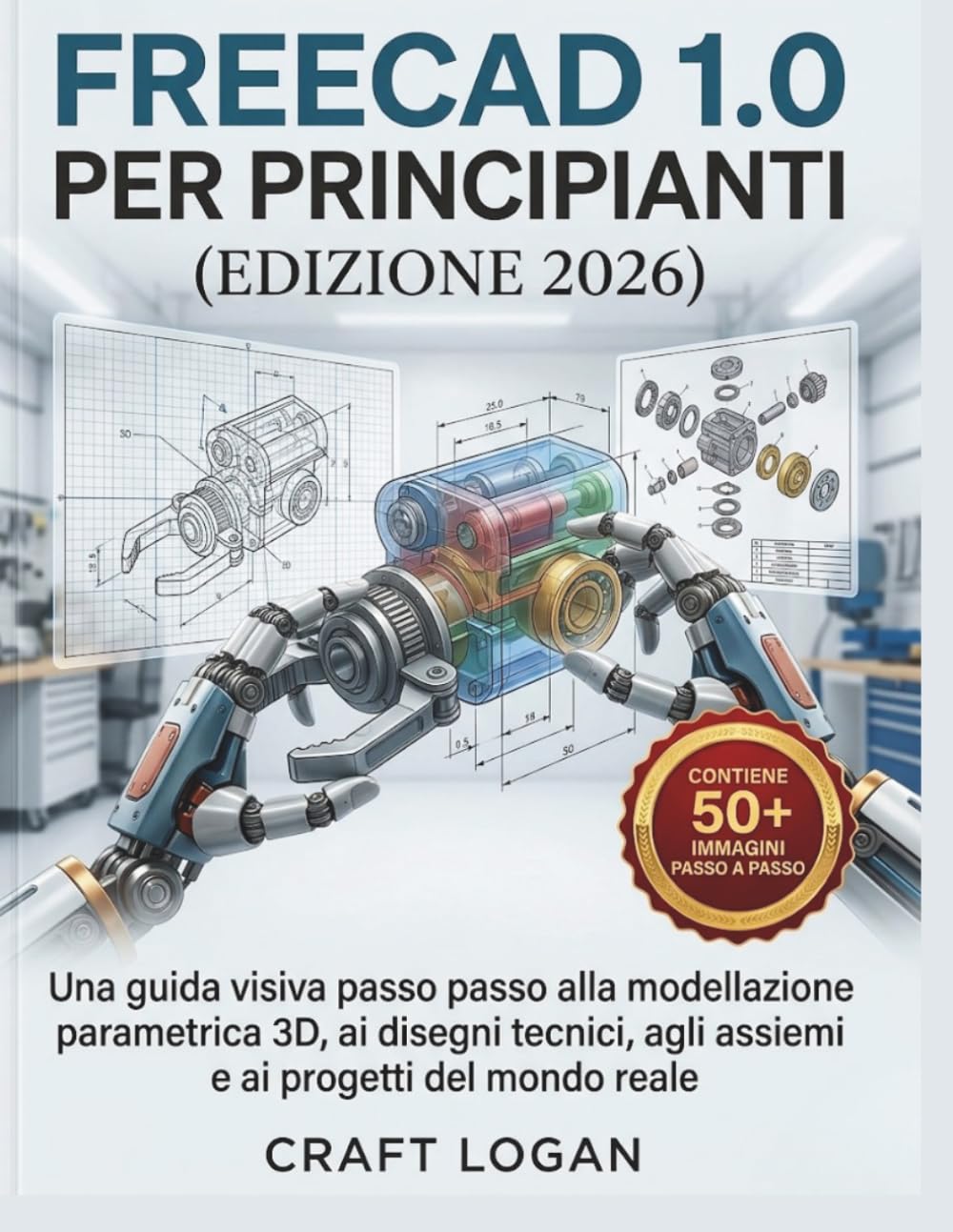 capítulo por capítulo baixar FreeCAD 1.0 per principianti (Edizione 2026): Una guida visiva passo passo alla modellazione parametrica 3D, ai disegni tecnici, agli assiemi e ai progetti del mondo reale