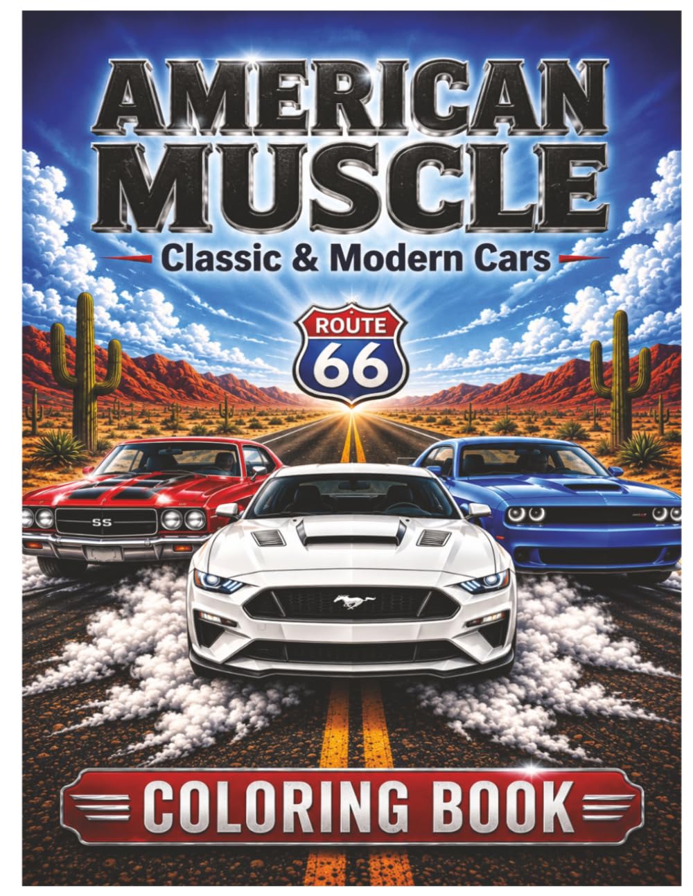 ler totalmente American Muscle: Classic & Modern Muscle Car Coloring Book