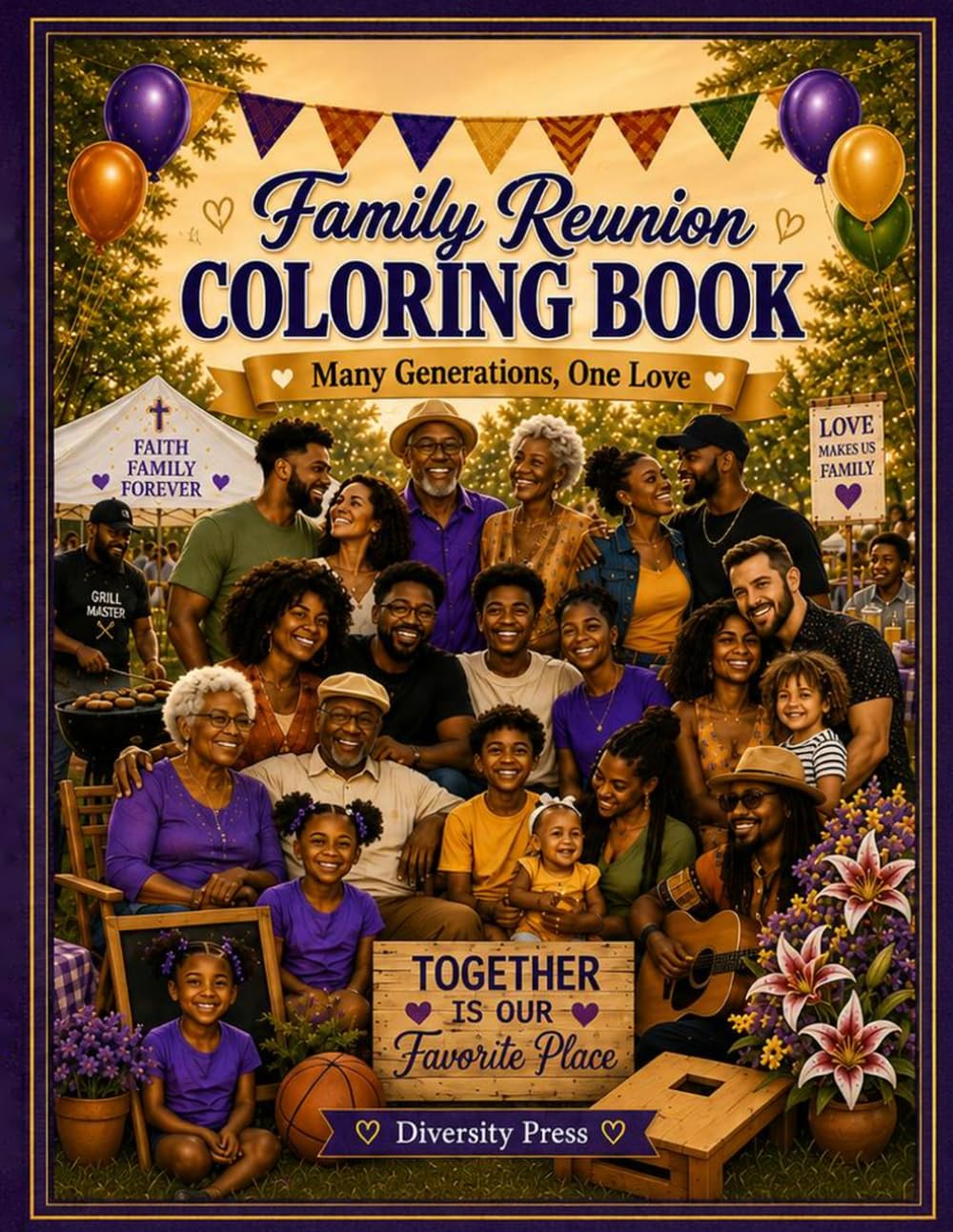 capítulo por capítulo baixar Family Reunion Coloring Book: Many Generations, One Love: 40 Single-Sided Designs Celebrating Black Family Reunion Traditions of Faith, Food, Games,... (Multicultural Family Reunion Coloring Books)