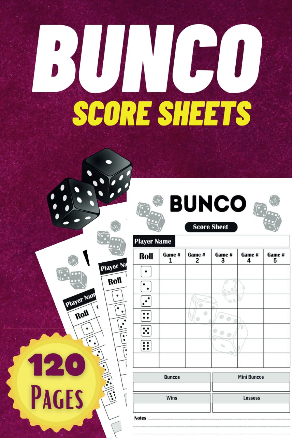 Bunco Score Sheets: Bunco score pads with size 6 x 9 Inches, 120 Score pads keeping Book baixar livro de graça