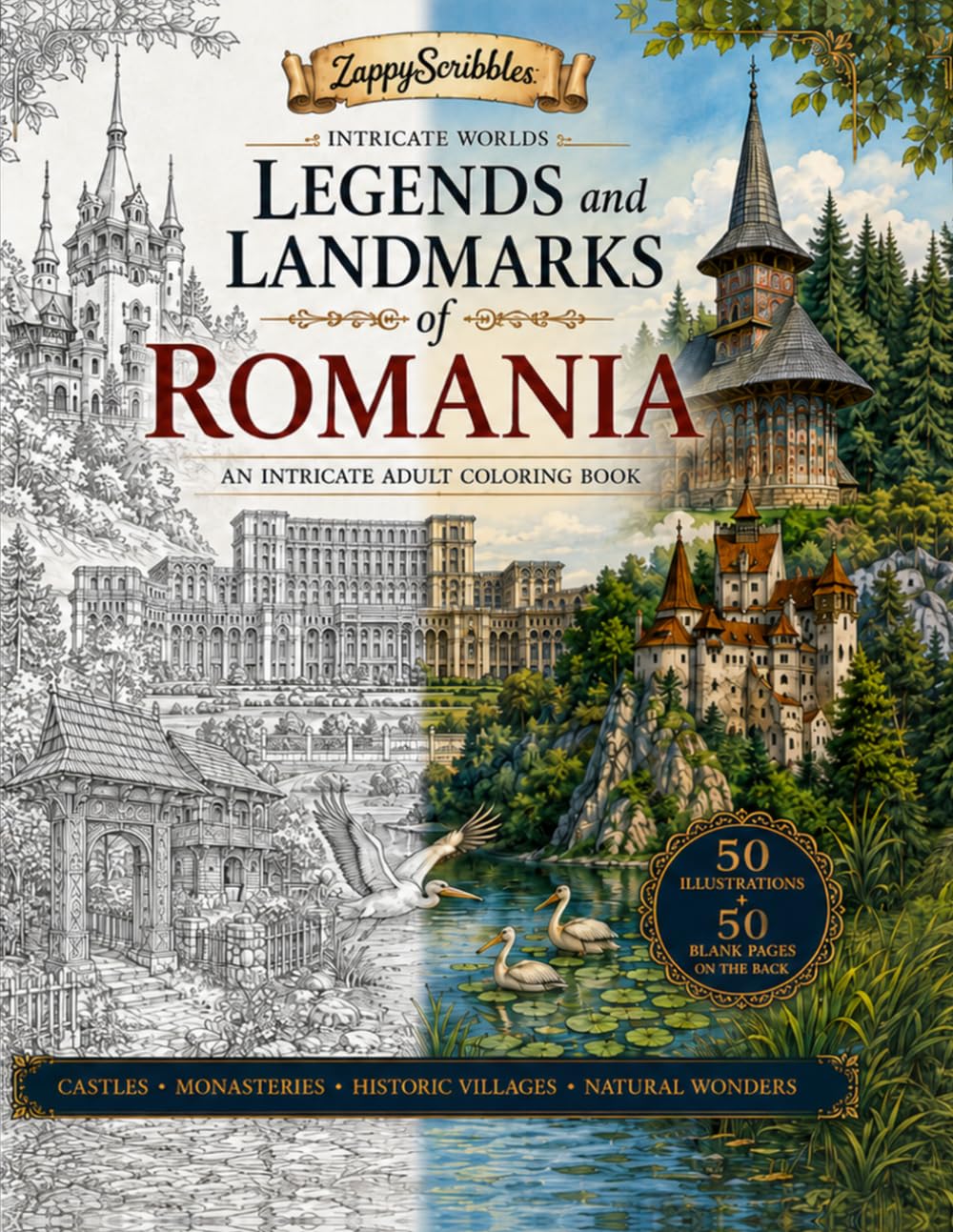 Legends and Landmarks of Romania: An Intricate Adult Coloring Book baixar o livro de graça