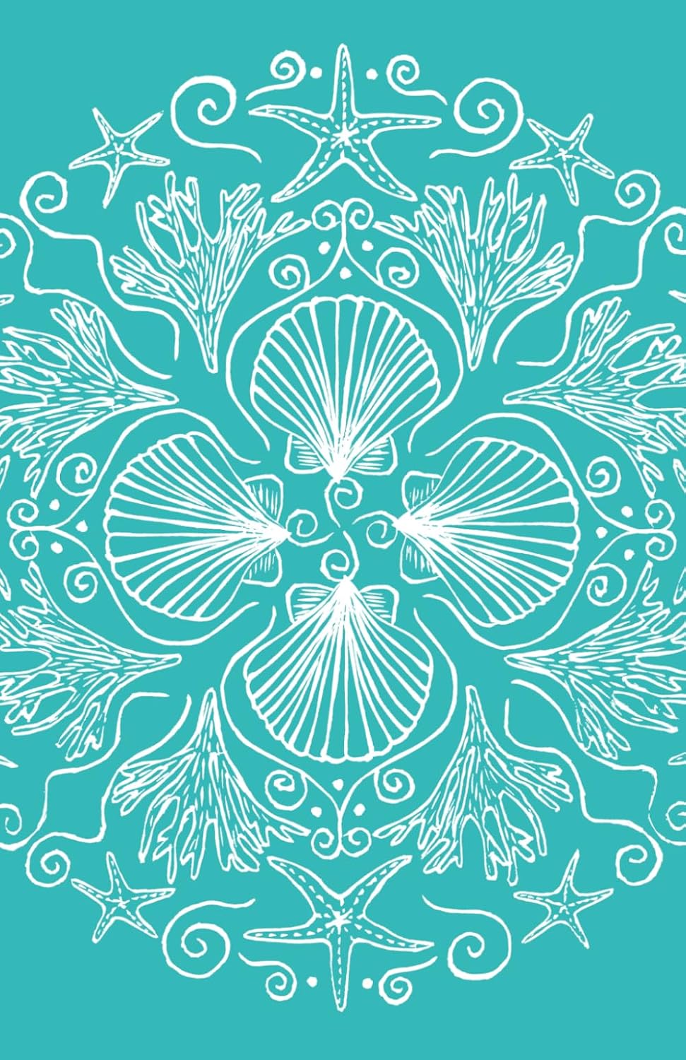 ler totalmente Ocean Themed Notebook with Coastal Sea Life Shells, Coral and Starfish on the Cover: Art by Nature Artist Ellie Spencer
