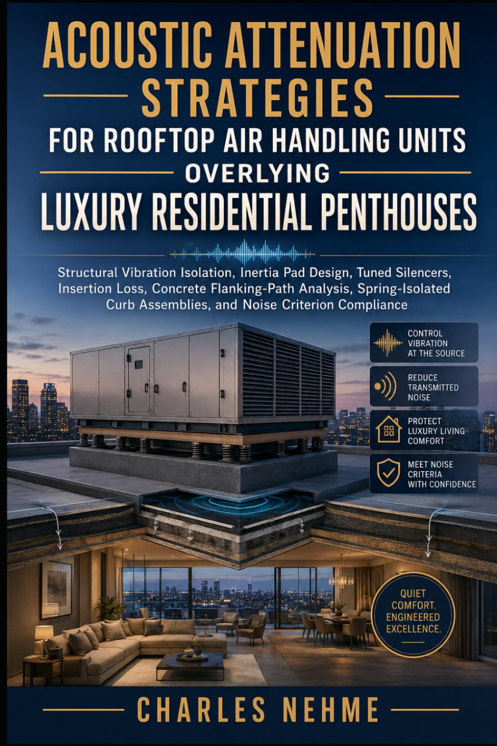 Acoustic Attenuation Strategies for Rooftop Air Handling Units Overlying Luxury Residential Penthouses: Structural Vibration Isolation, Inertia Pad ... Analysis, Spring-Isolated Curb Assemblies