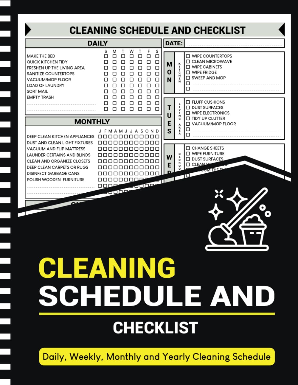 capítulo por capítulo baixar Cleaning Schedule and Checklist: Daily, Weekly, Monthly, and Yearly House Cleaning Schedule, Housekeeping Checklist, Planner & Organizer (110 Pages, 8.5” x 11”)