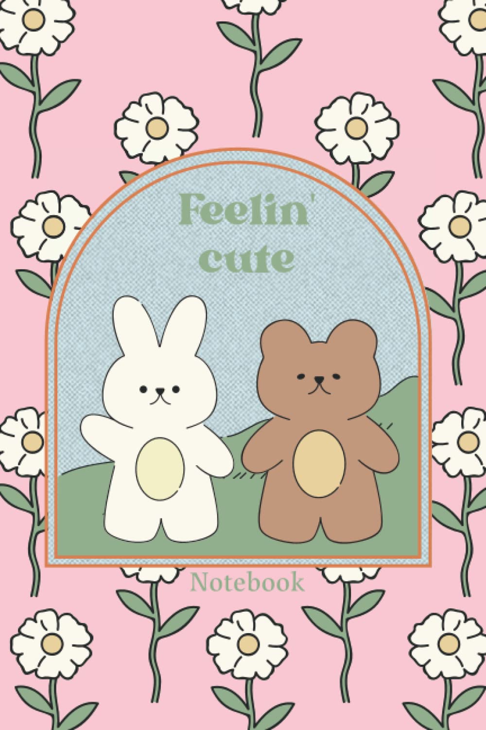 ler totalmente Notebook: A pink, cute korean inspired notebook with daisy flowers, cute bear and rabbit