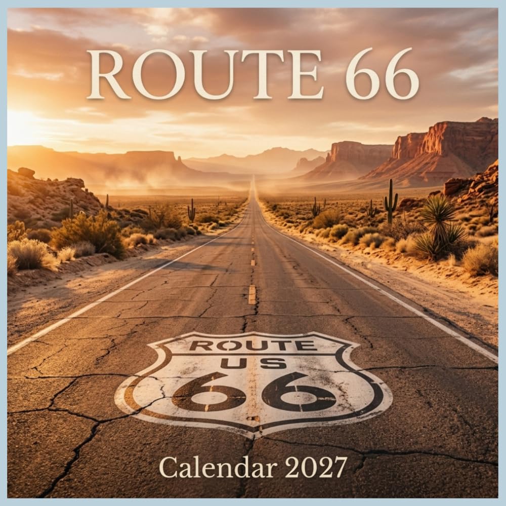 Route 66 Calendar 2027: Discover the nostalgic romance, endless desert horizons, and golden light of the historic Mother Road baixar livro de graça
