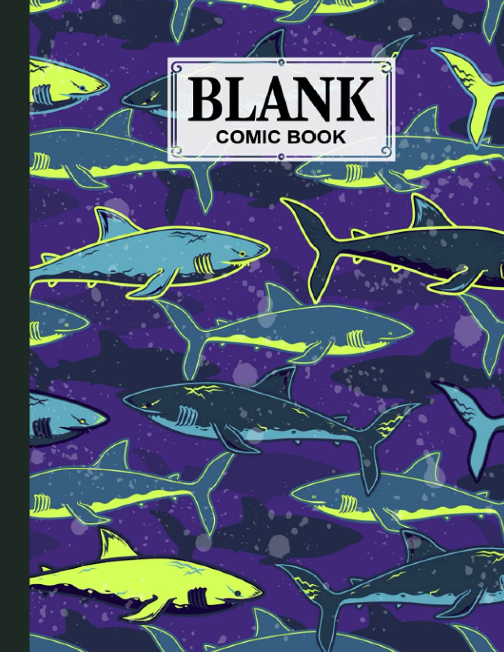 ler totalmente Blank Comic Book: Sharks Cover, Draw Your Own Comics - 120 Pages of Fun and Unique Templates - A Large 8.5" x 11" Notebook by Marko Lohmann